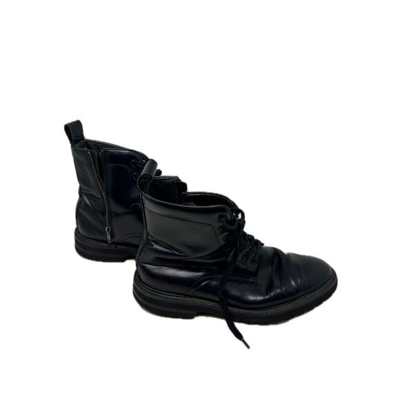 H&M Black Combat Boots Faux Leather Mens 10.5 - Picture 3 of 8